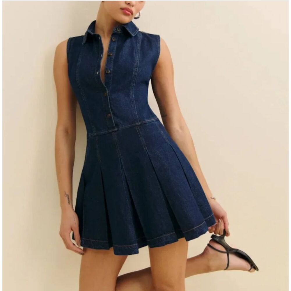 Reformation Arella Denim Dress 8